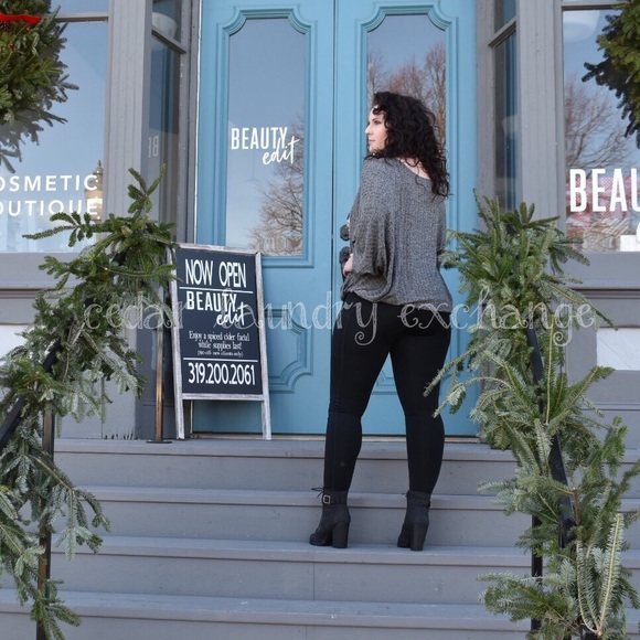 Charcoal Dolman Sleeve Knit Top - Picture 5 of 8